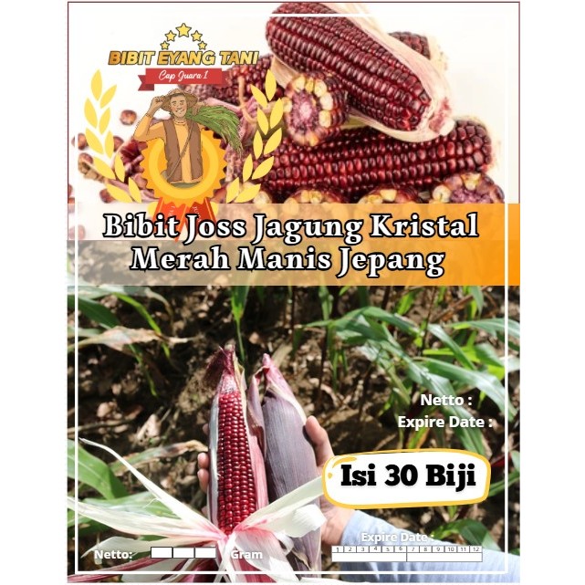 Bibit Joss Jagung Kristal Merah Manis Jepang | Biji Benih Jagung Kristal Merah Manis Jepang | Jagung