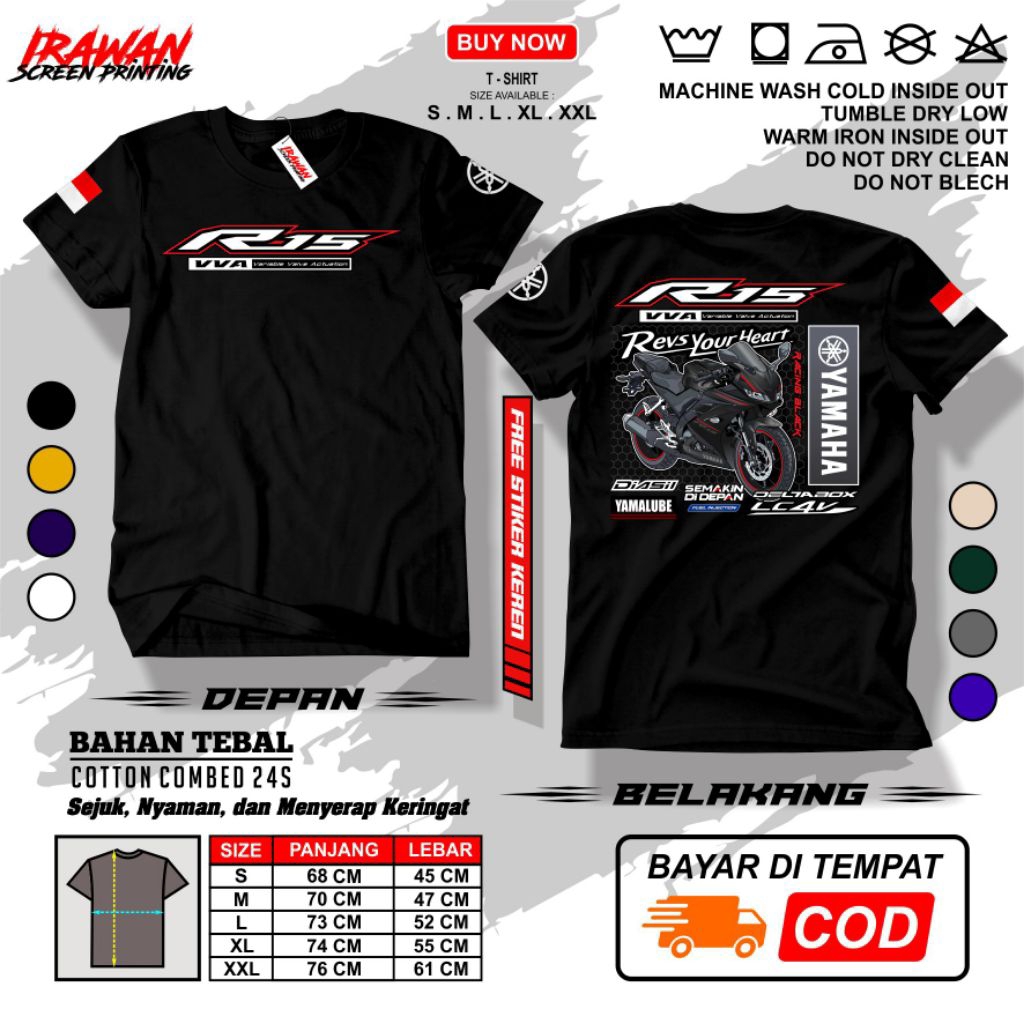 KAOS YAMAHA R15 V3 RACING BLACK 2018