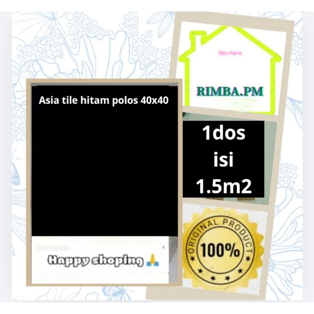 Kramik Lantai 40 x 40 asia Hitam Polos extra packing kayu