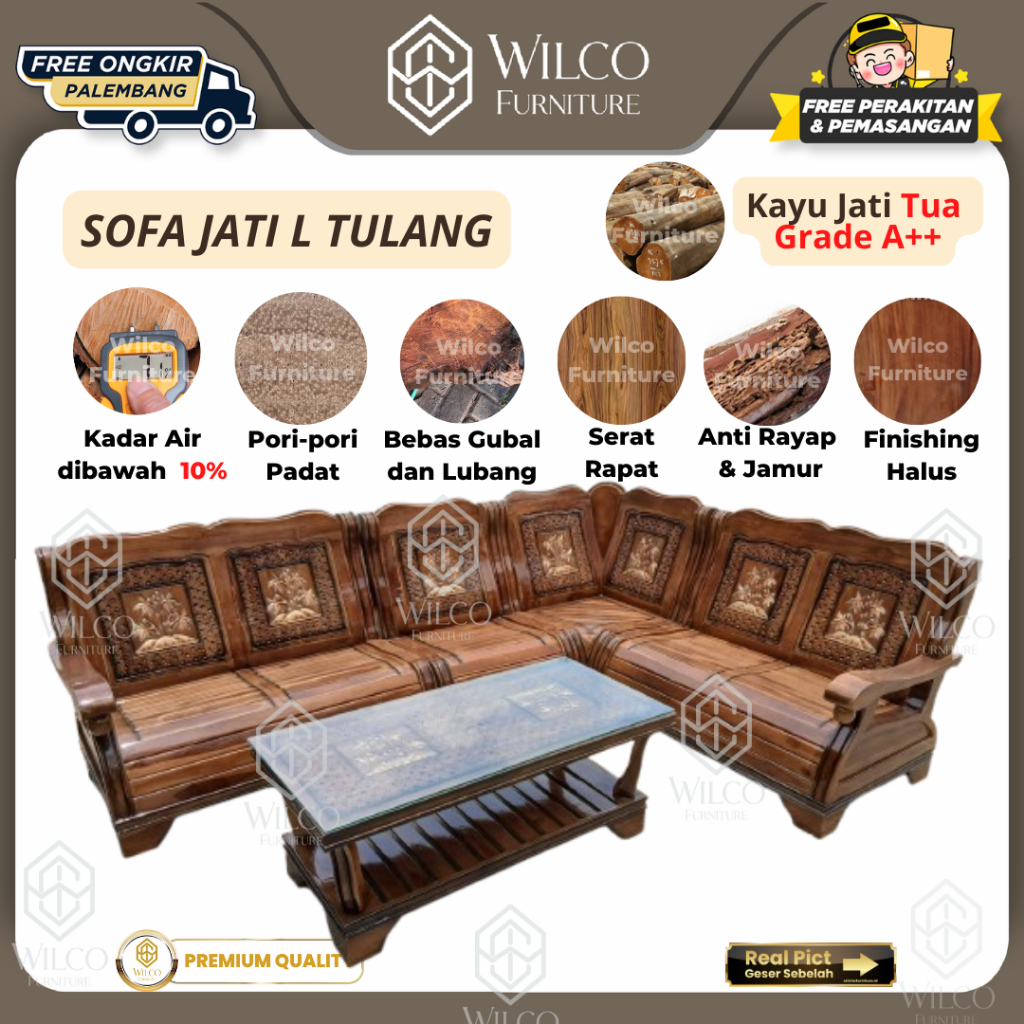 Kursi Jati L Tulang | Sofa Jati L Kursi Jati Sudut