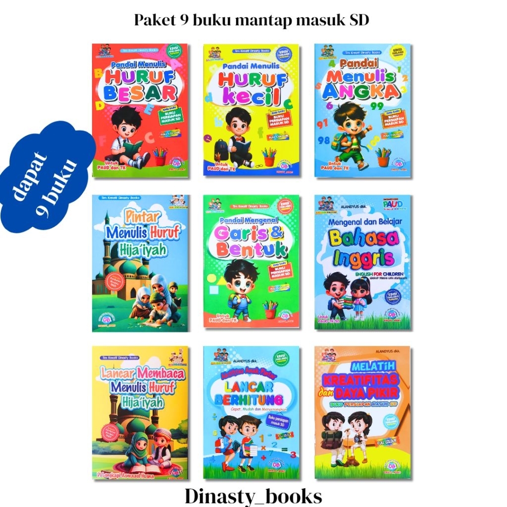BUKU ANAK TK PAUD/BUKU SPESIAL SIAP SIAP MASUK/BUKU AKTIVITAS PERTAMAKU/PAKET 9 BUKU ANAK DB