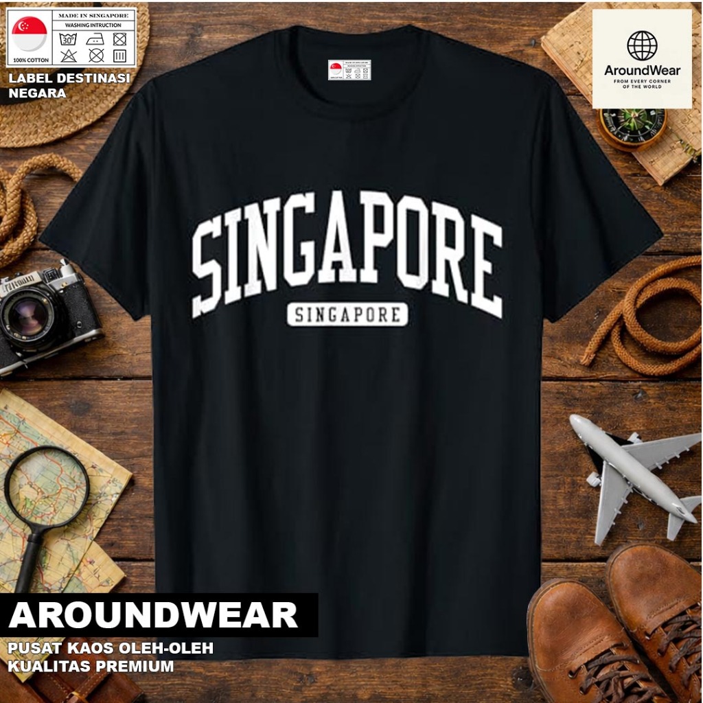 BAJU KAOS OLEH OLEH SINGAPURA 10  PAKAI TAG NEGARA ASAL SINGAPURA  BAHAN SOUVENIR PREMIUM GIFT