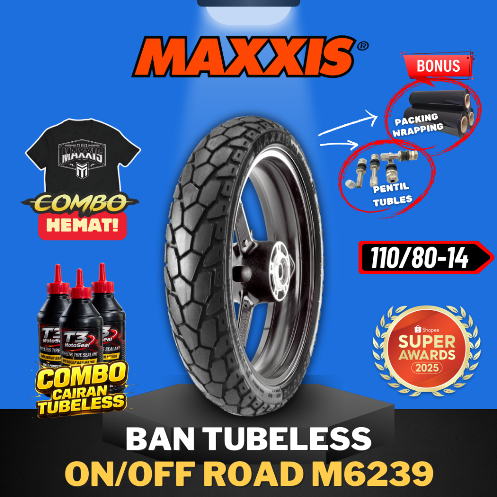 [READY COD] BAN MOTOR MAXXIS RING 14 / BAN MAXXIS ON/OFF ROAD 110/80-14 / BAN TUBELESS M6239 / M6240