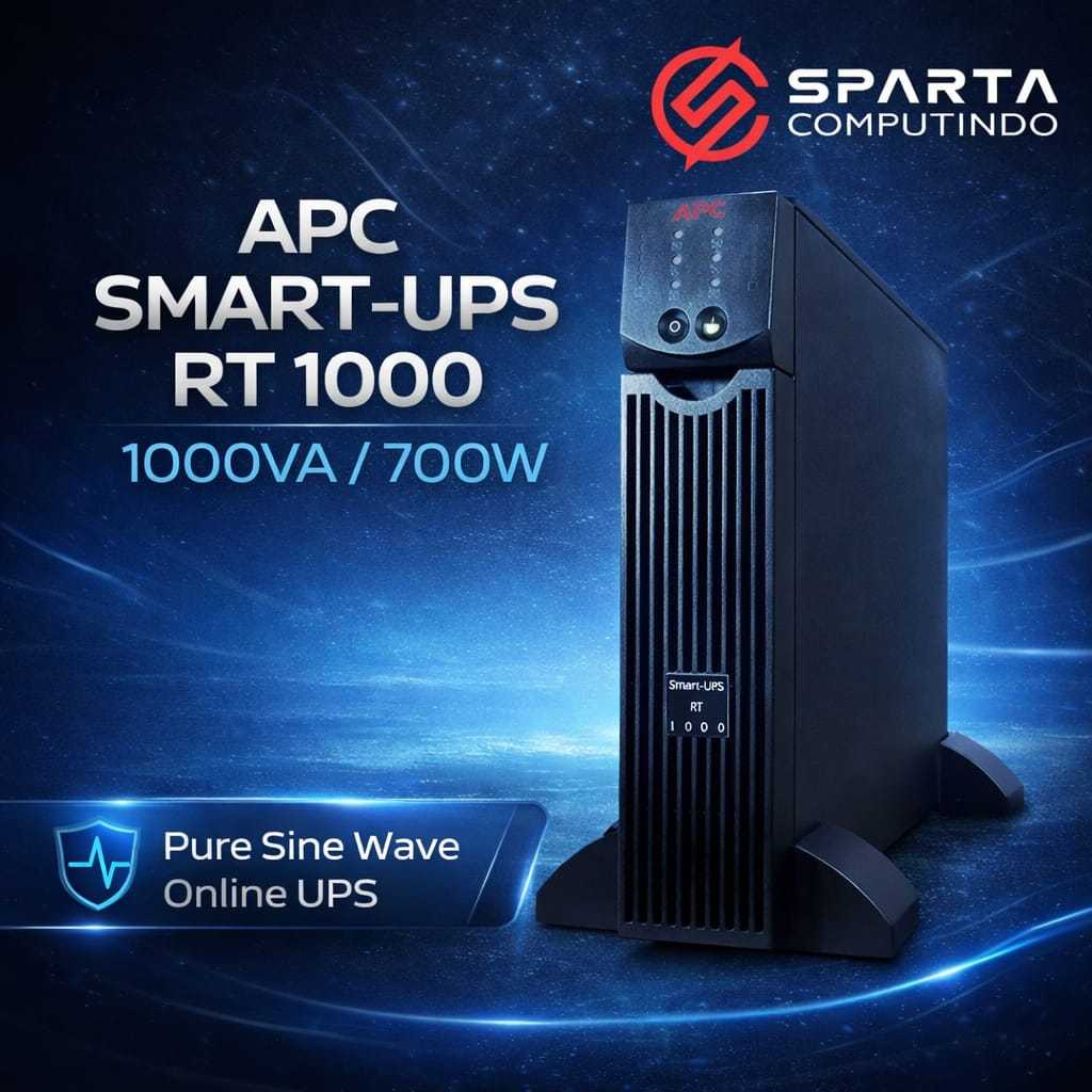 UPS APC Smart-UPS RT 1000VA Online Double Conversion Lengkap Batre | SURT1000XLI | 700W | Second Ber