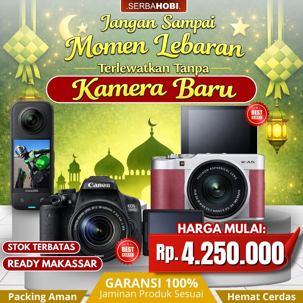 Kamera Baru - Kamera Mirolles, DSLR, dan Instax 360 x3, Fujifilm dan Canon - Canon 1200D, Canon M100
