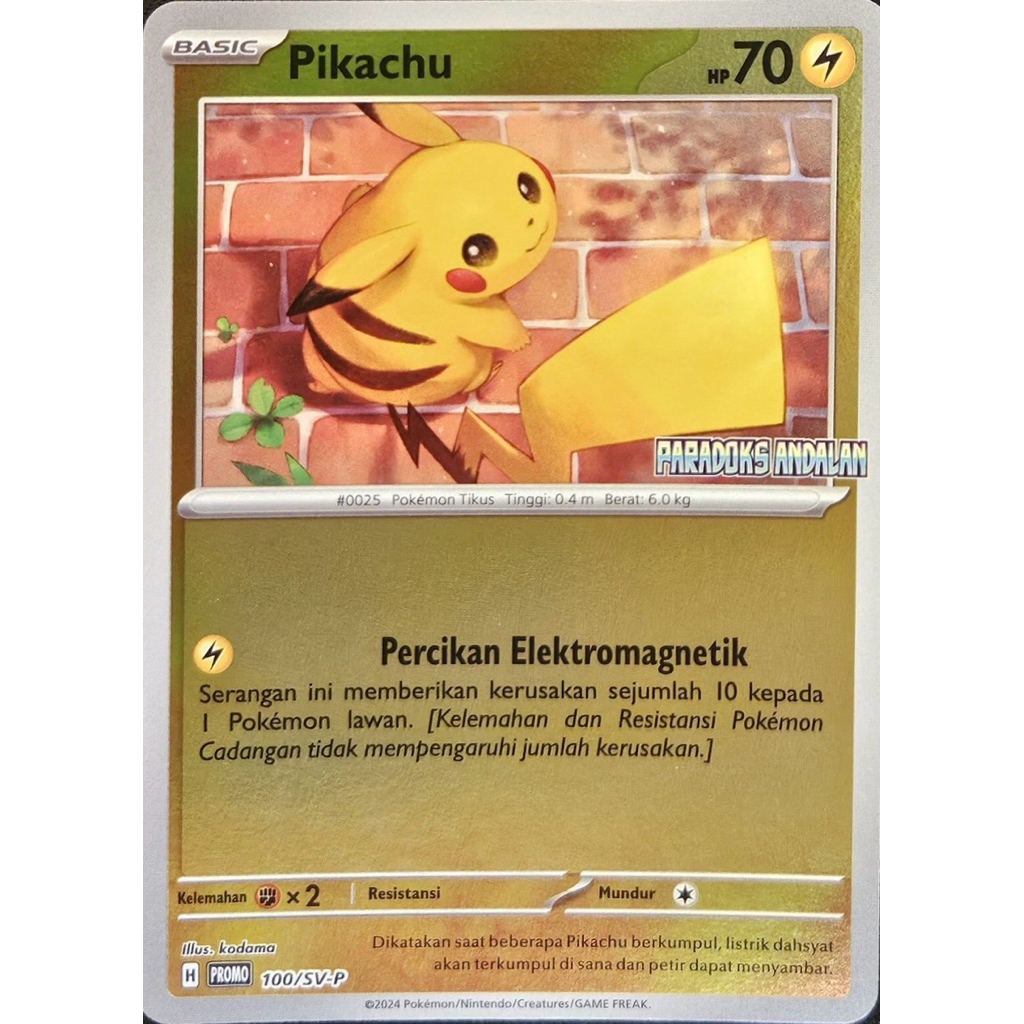 POKEMON TCG PIKACHU PROMO PARADOKS ANDALAN 100/SV-P