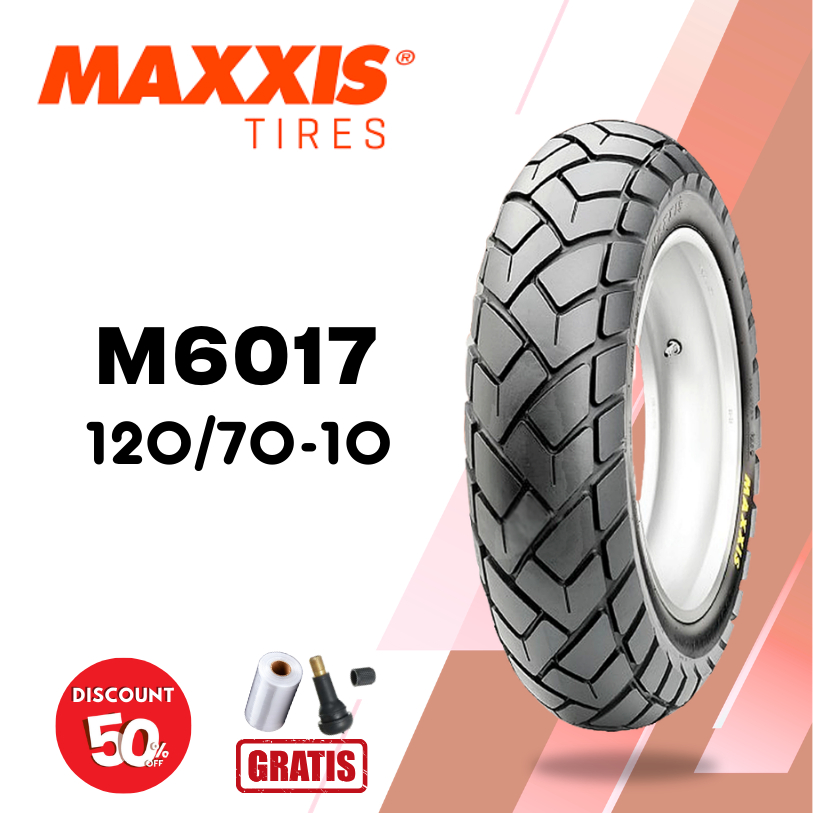 Ban Motor VESPA MATIC // MAXXIS M6017 120/70 Ring 10 Tubeless