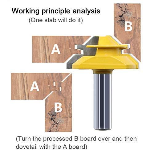 Mata Bor Miter Mitter Router Profil Drill Bit 45 Degree Lock Tool AS Shanks 6mm 3/8 Inch