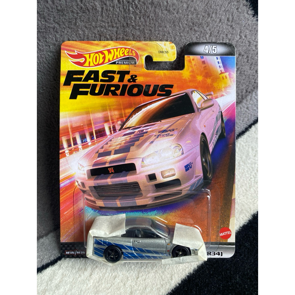 Hotwheels Premium Nissan Skyline GT-R (BNR34) R34 Fast & Furious FF