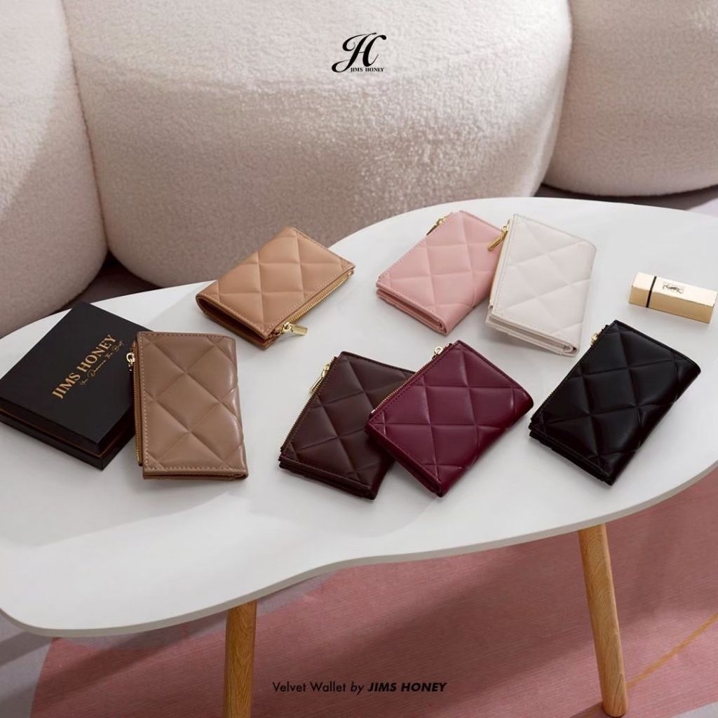 FREE BOX DOMPET LIPAT WANITA PREMIUM EXCLUSIVE JIMS HONEY JH VELVET WALLET KADO ULTAH ANNIVERSARY PA