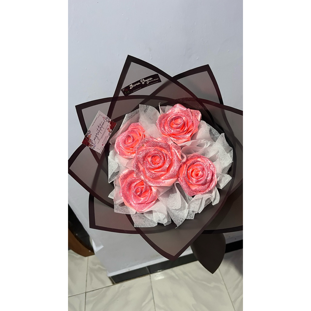 buket round pita satin murah banyuwangi buket
