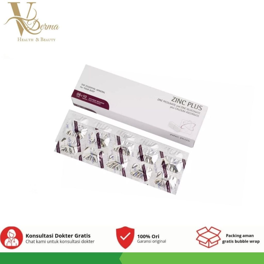 Derma XP Zinc Plus Strip 10 Tablet - Suplemen Zinc Picolinate, Zinc Gluconate & Calcium Ascorbate