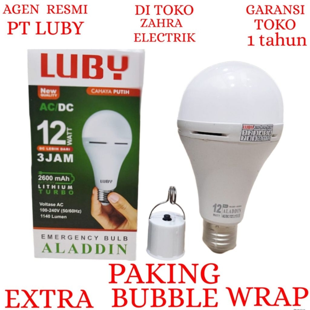 EMERGENCY LED LUBY / LAMPU LED LUBY ALADIN 12W