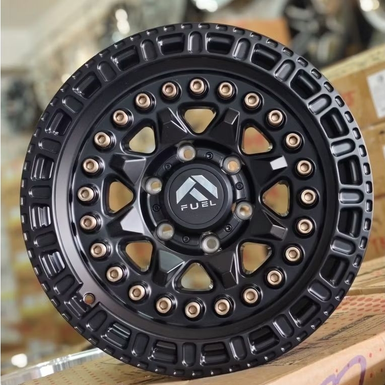 Velg Fuel Off-Road Matte Black Ring 17 PCD 6x139,7 ET0 – Off-Road Aggressive Style untuk Fortuner, P