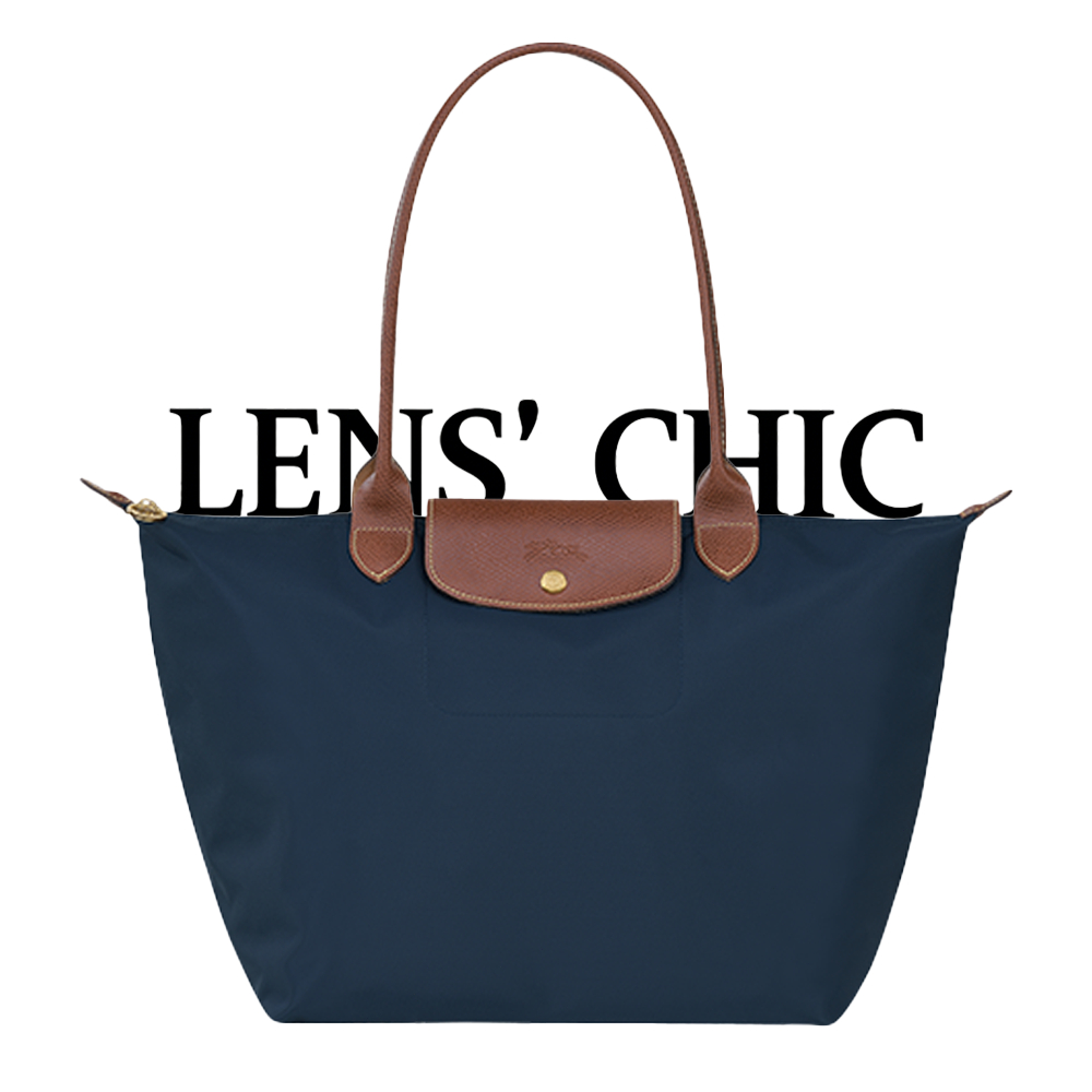 [Promo Ramadan] Longchamp* Navy blue Tote Bag Tas Nilon Tas Wanita Authentic Kanvas Daur Ulang