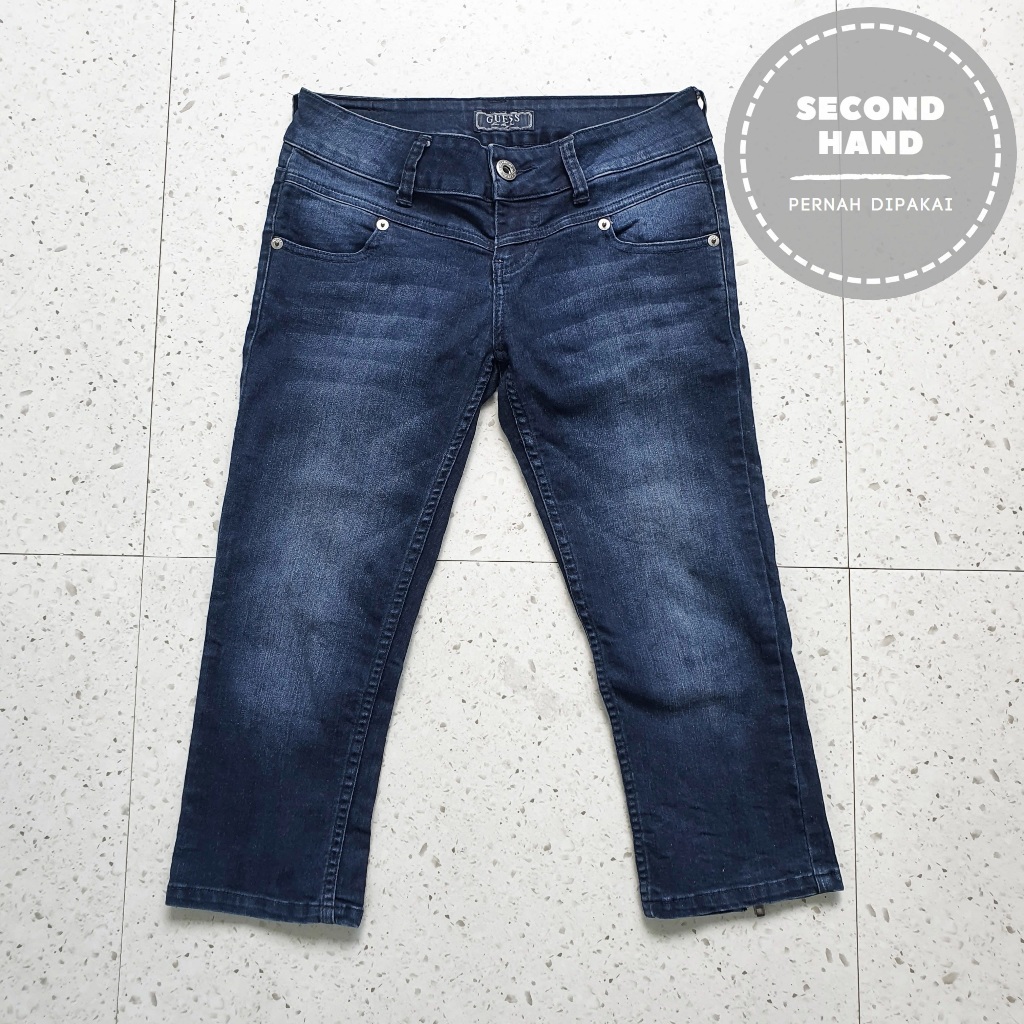 Celana Jeans 3/4 Wanita Guess / Size 30 - Lingkar 80 cm / Second Hand
