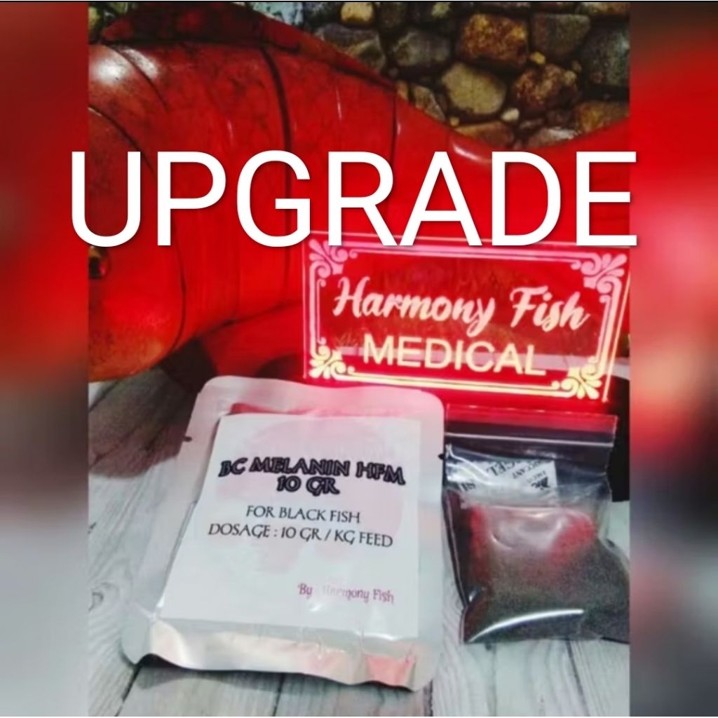 Upgrade BC MELANIN @10gr bubuk vitamin pigmen hitam ikan hias koi koki Channa dan lainnya ikan hias