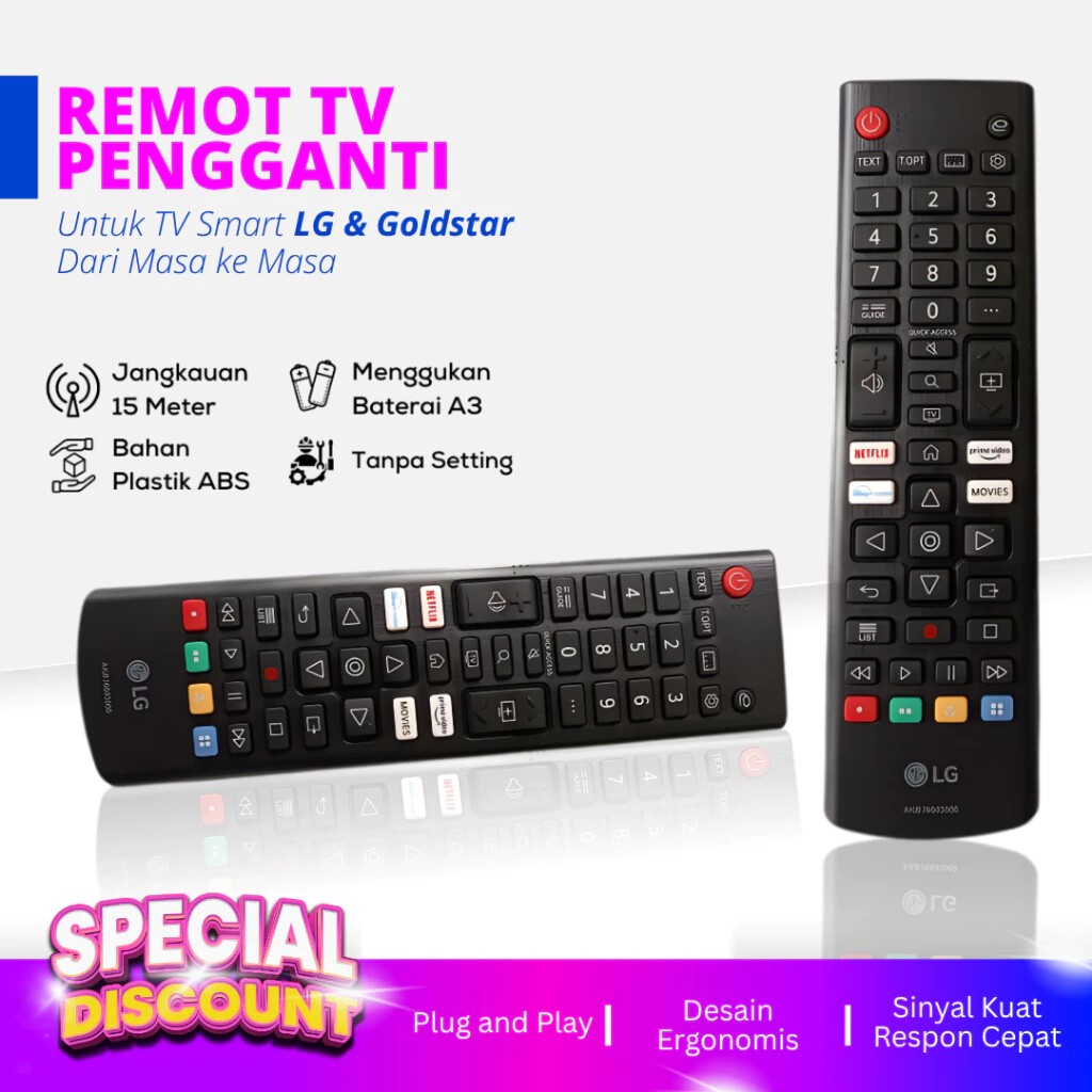 Remot TV Smart LG Remot TV LCD LED Android Smart TV LG AKB75675311 Infrared Remot TV Untuk Semua TV 