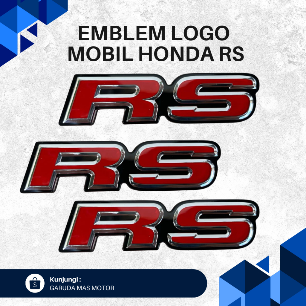 EMBLEM LOGO MOBIL HONDA RS ORIGINAL