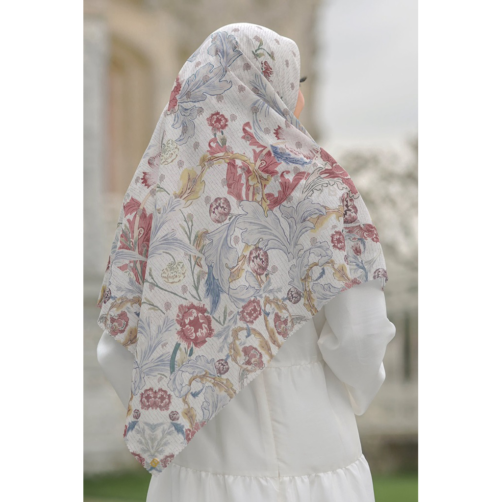 Preloved Buttonscarves The Royale Voal Square White XL