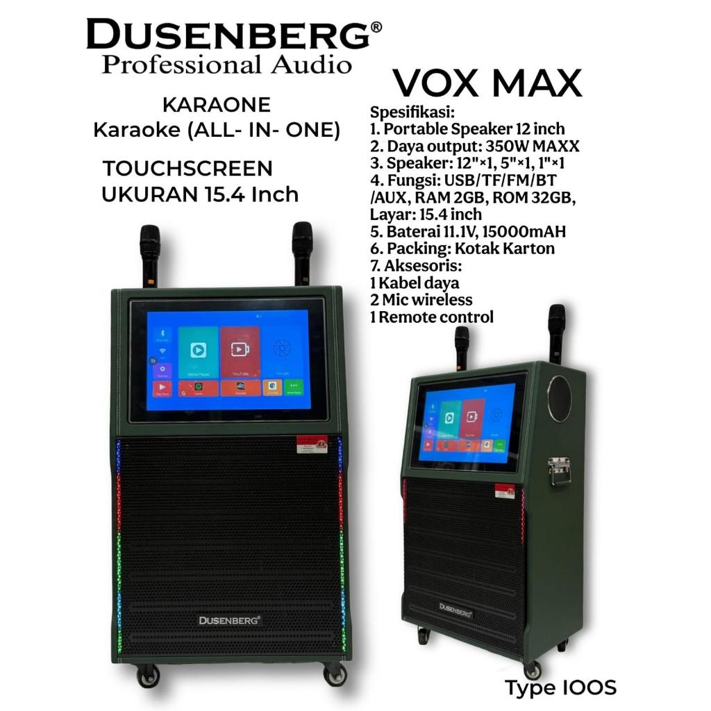 Speaker Portable+Layar Dusenberg Vox Max/VOXMAX DUSEN BERG/portable touchscreen dusenberg