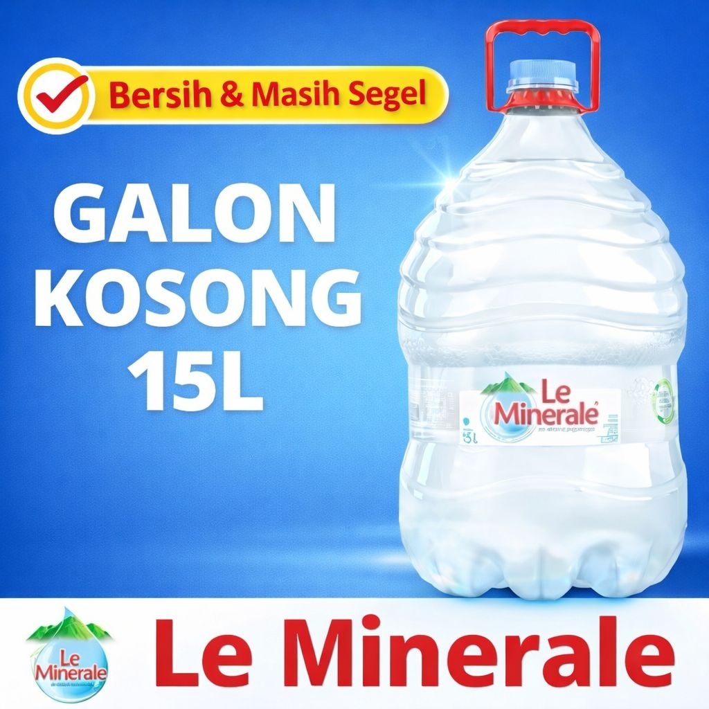 Galon Kosong Le Mineral 15L Bersih / Botol Air Kosong Le Minerale 15L Siap Pakai