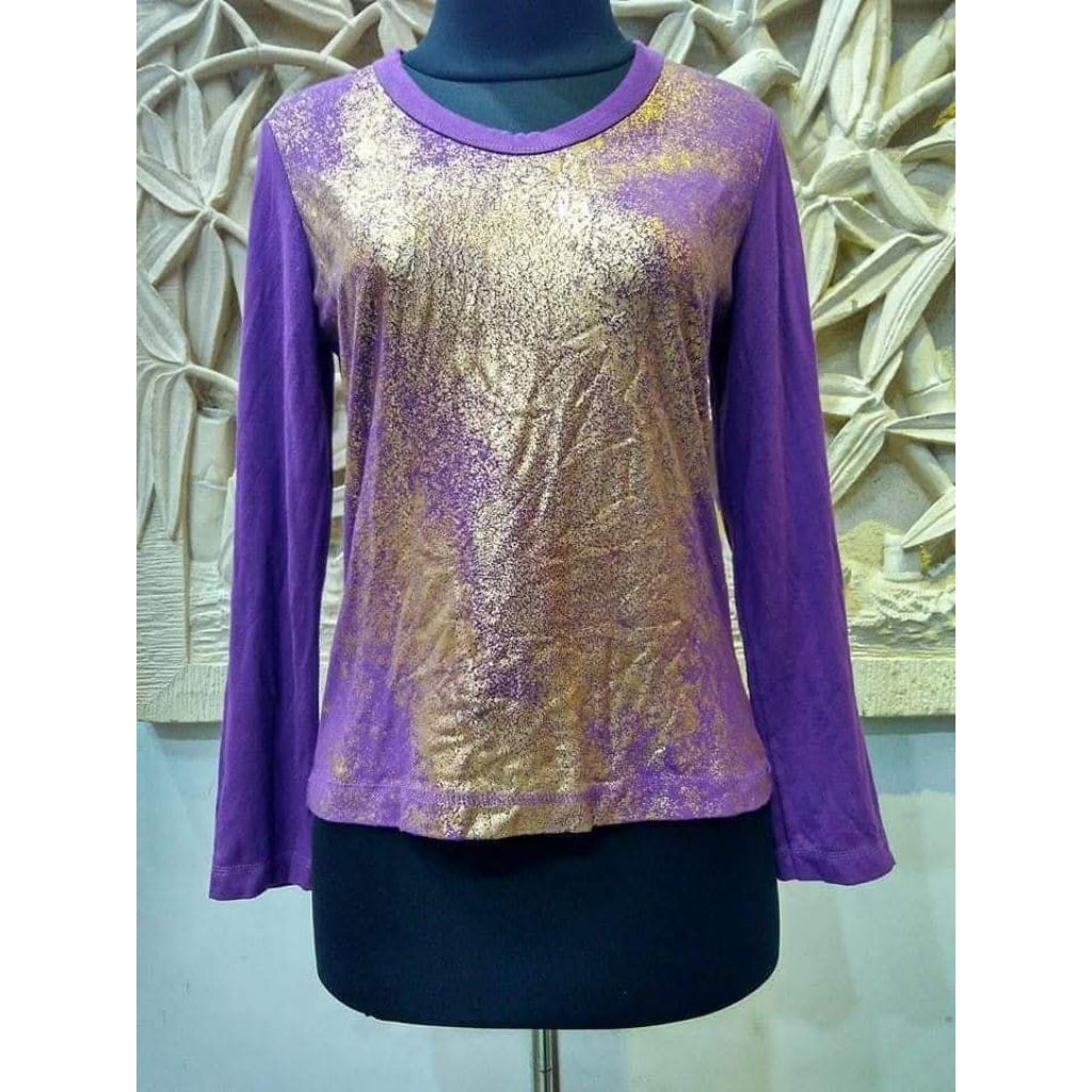 Kaos / Kaos Wanita Lengan Panjang / Kaos Wanita Ungu Pre Love