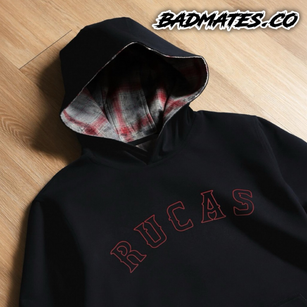 Rucas Hoodie Reversible Red, Blue Flannel / Hoodie Ultra Stitch Pink, White Grey, Black, Dark Grey /