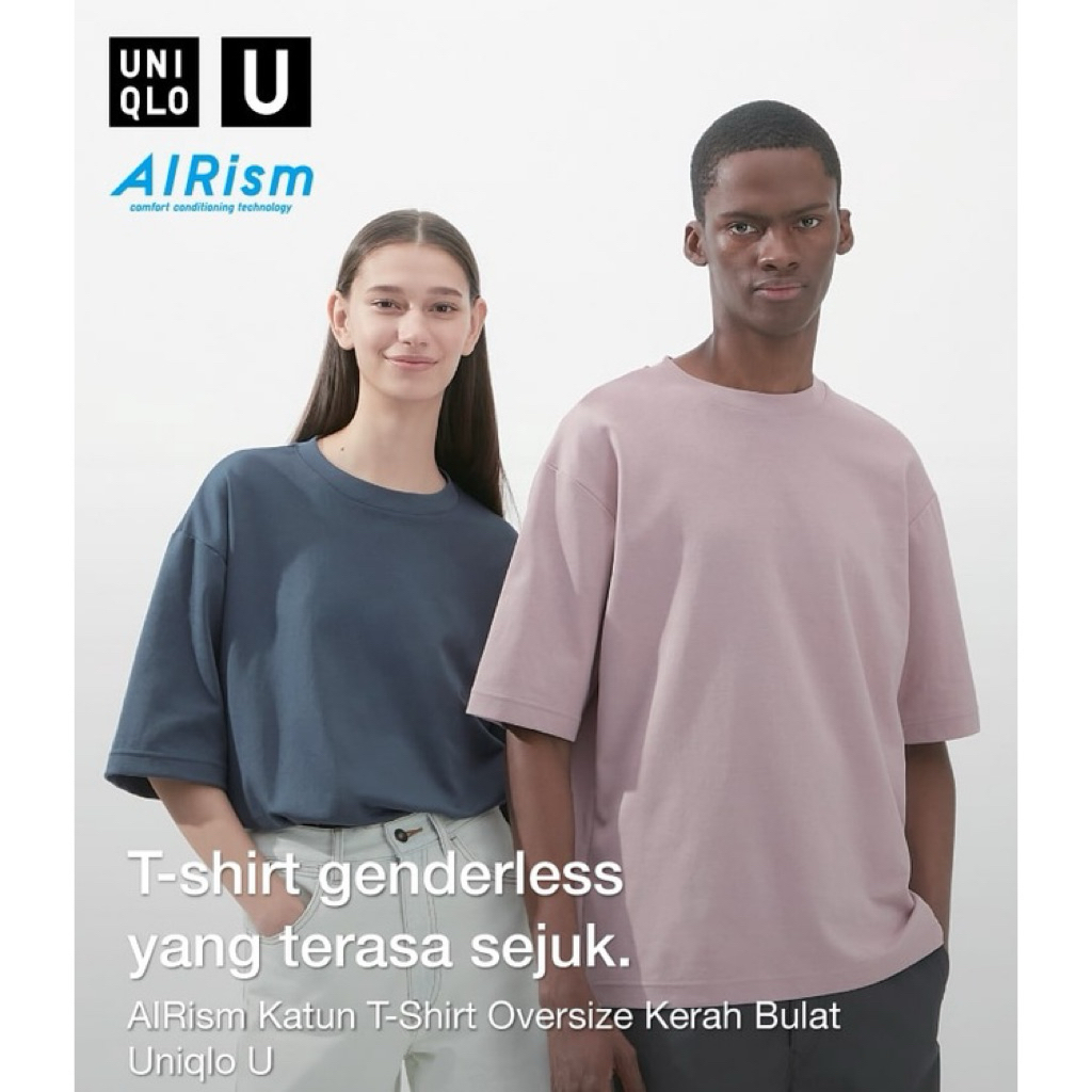 THNK - U  AIRism COTTON SHORT SLEEVE OVERSIZED