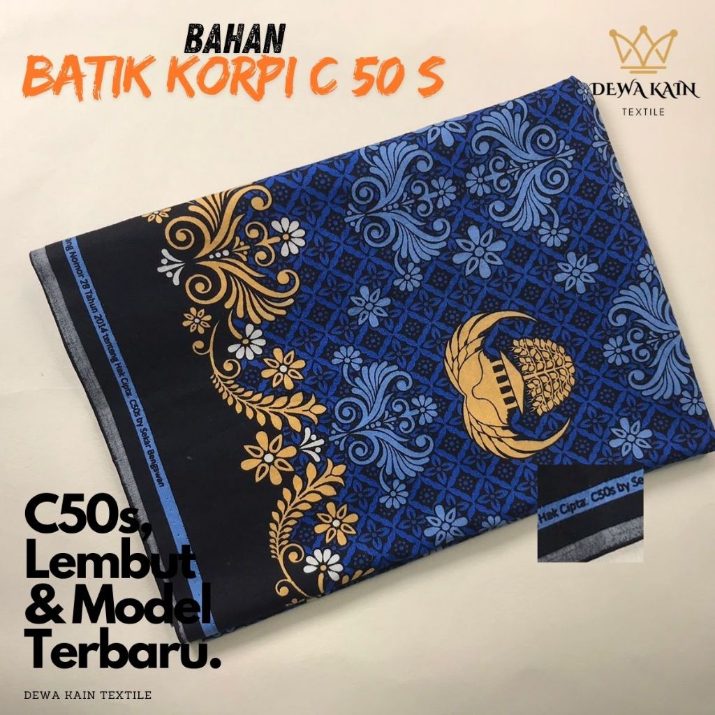 { DISKON TEXSENTRA} Kain batik seragam korpri c50s premium, bahan katun adem halus murah