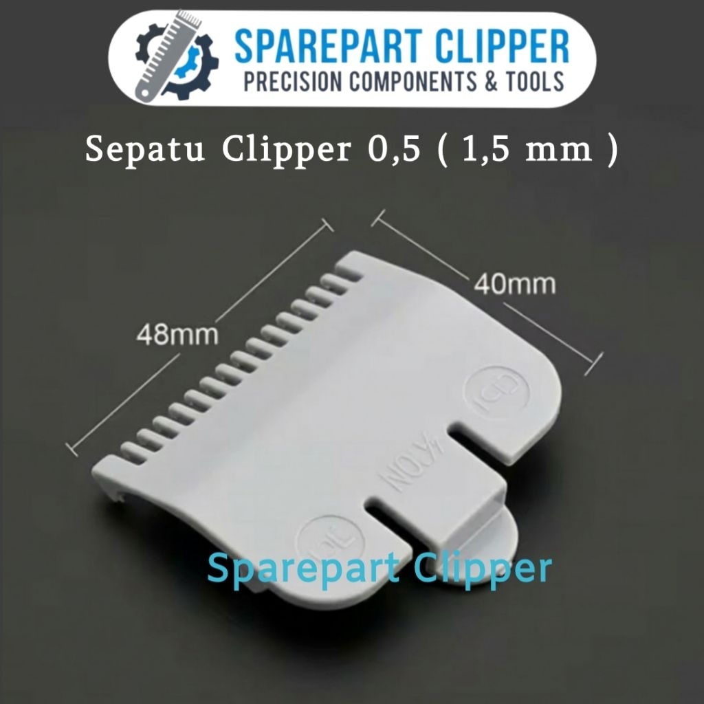 Sepatu Clipper 0,5 ( 1,5 mm ) Kemei Wmark Alas Mesin Cukur #0,5Abu