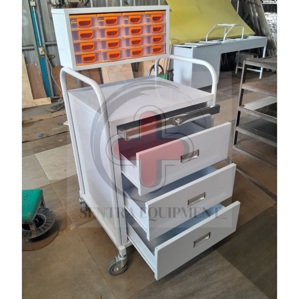 Trolley anestesi besi/trolley anestesi medis rumahsakit/trolley anestesi peralatan medis ruangan lab