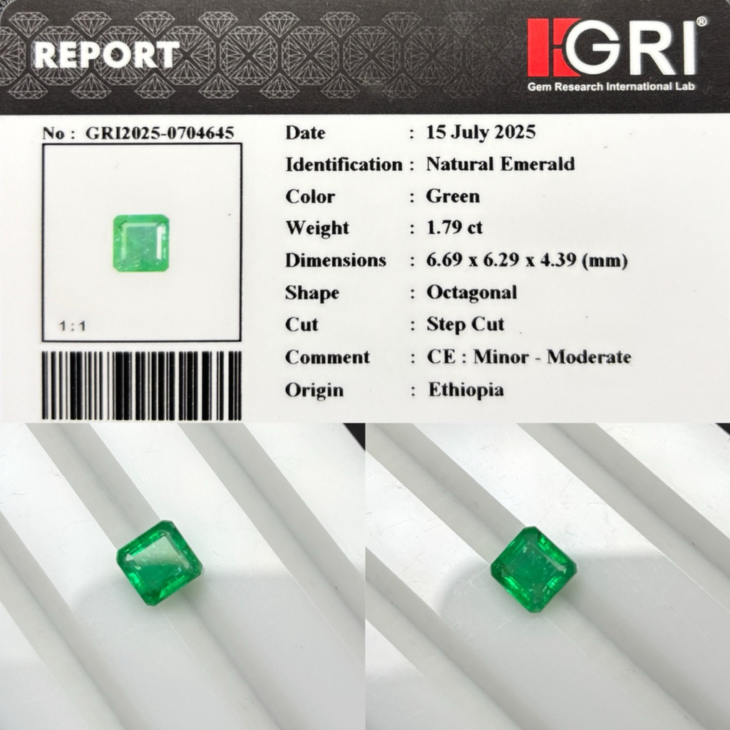 Natural emerald  Ethiopia memo gri