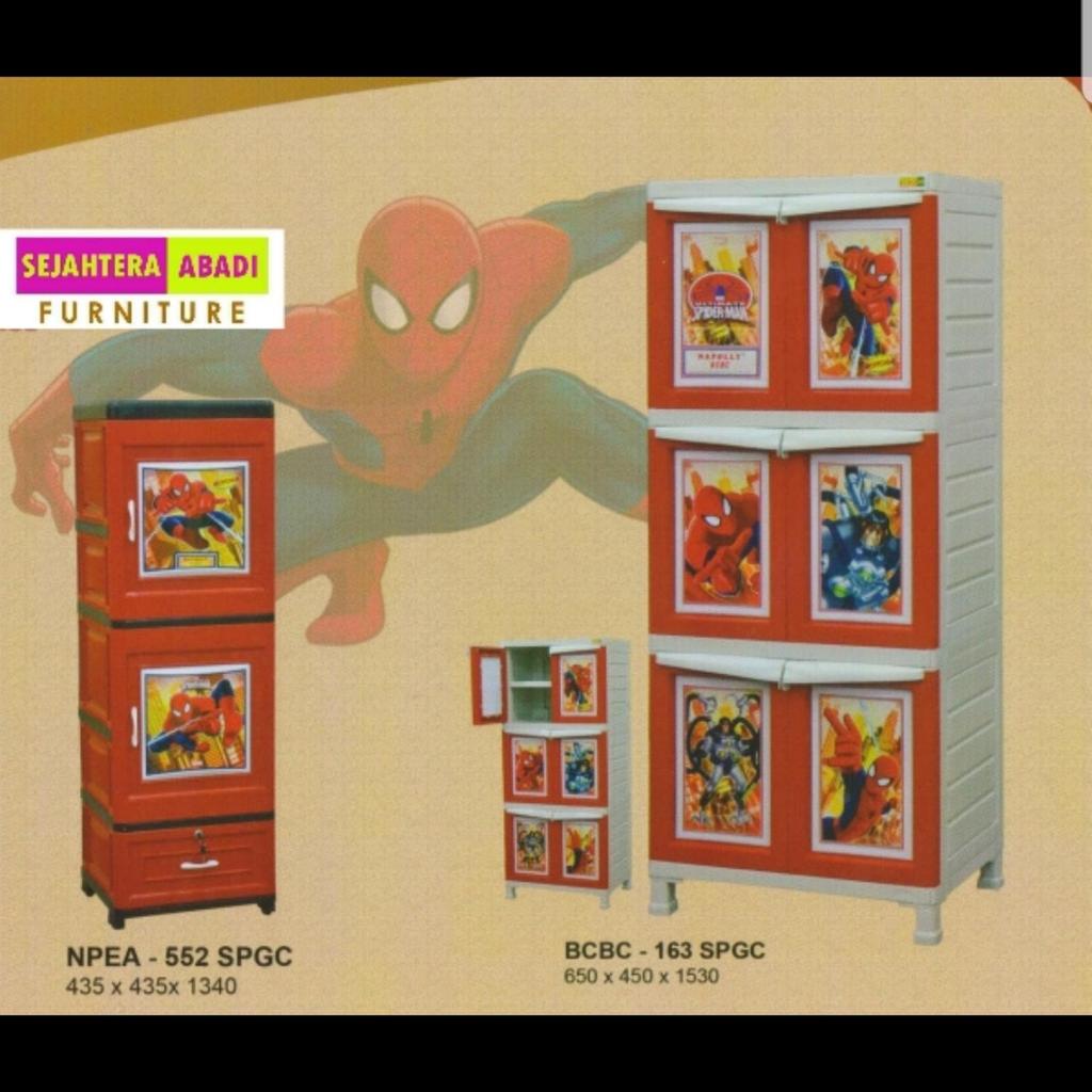 Lemari pakaian / lemari rak / Container PLASTIK NAPOLLY SPIDERMAN