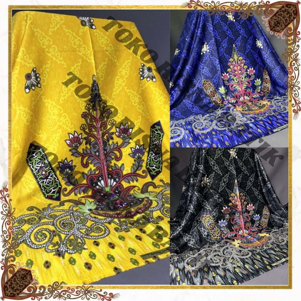 KAIN BATIK KHAS DAYAK KALIMANTAN TENGAH BAHAN SUTRA EMBOSSED JACQUARD PREMIUM MOTIF BATANG GARING TA