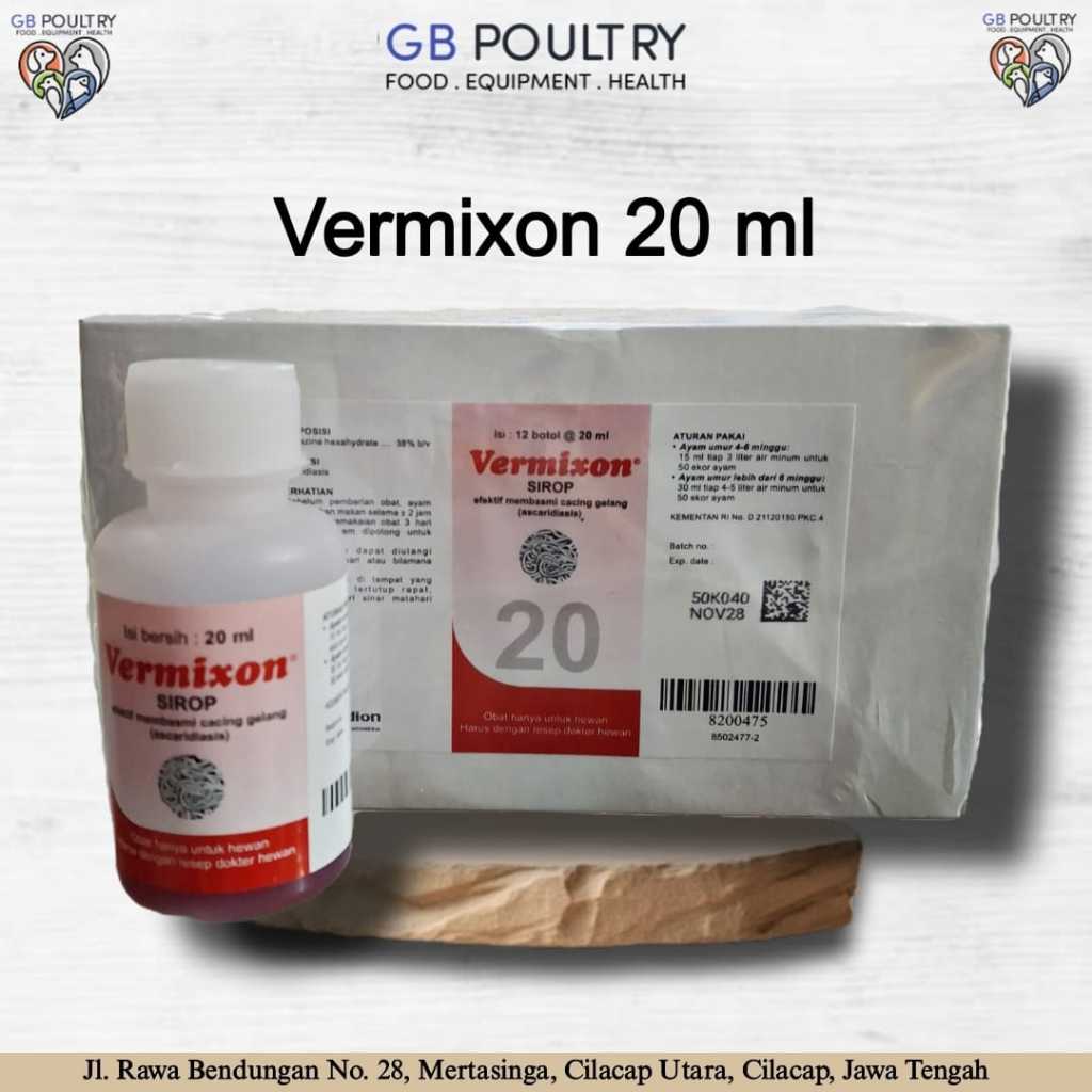 Vermixon sirop 20 ml 1 dus Medion Obat Cacing Ayam