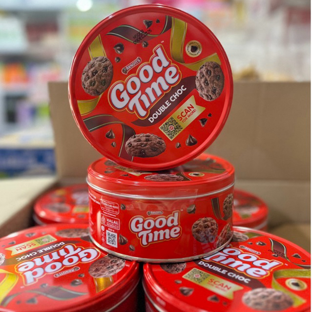 [KARTONAN ISI 12PCS] GOODTIME KALENG 144GRAM GOODTIME KALENG BISKUIT GOOD TIME KALENG