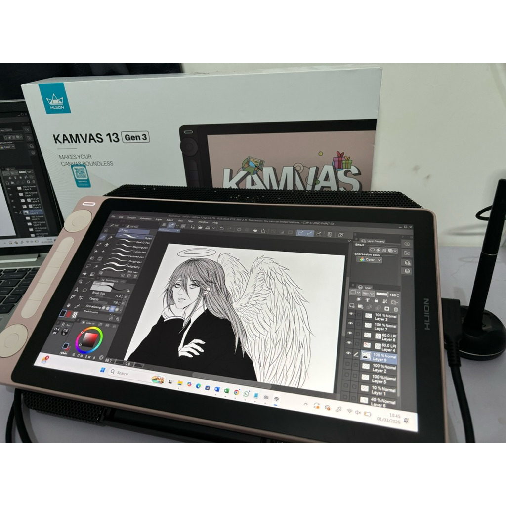 [Preloved/Second] Digital Drawing Display/Tablet Huion Kamvas 13 Gen 3 Sakura Pink