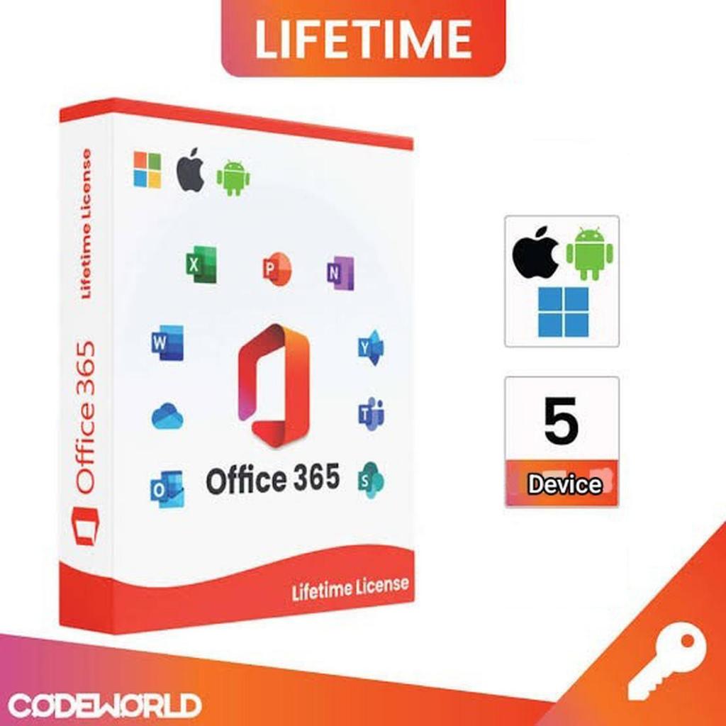 Ms Office 365 - 5 Device Windows, Mac, iPad, Tab, Android