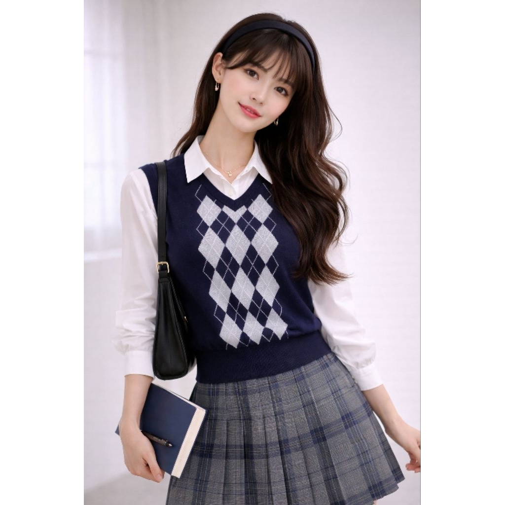 PRELOVED VEST RAJUT KNIT KETUPAT CANTIK ACADEMY