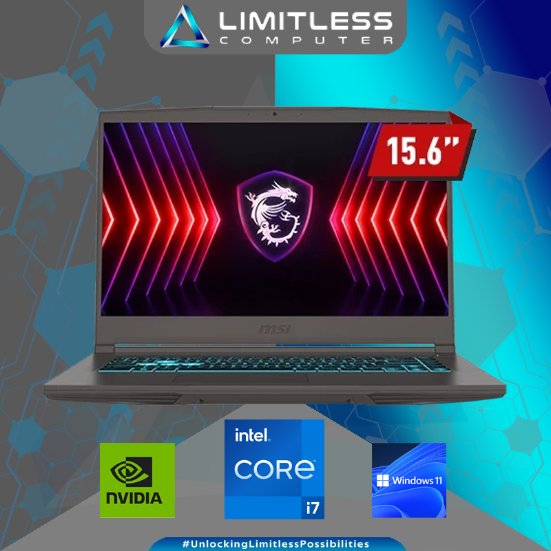 MSI THIN 15 B13UC RTX 3050 Intel Core i7 13620H 16GB 512GB 15.6" FHD IPS Windows 11 Laptop Gaming