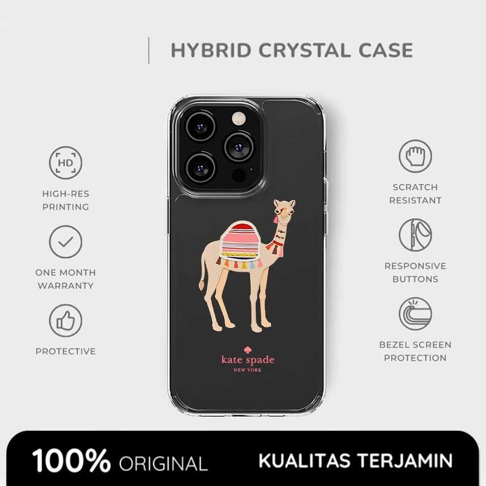 Casing iPhone Kate Spade Case Camel Clear Magsafe Softcase Anti Shock Style 17 16 15 14 13 12 11 Pro