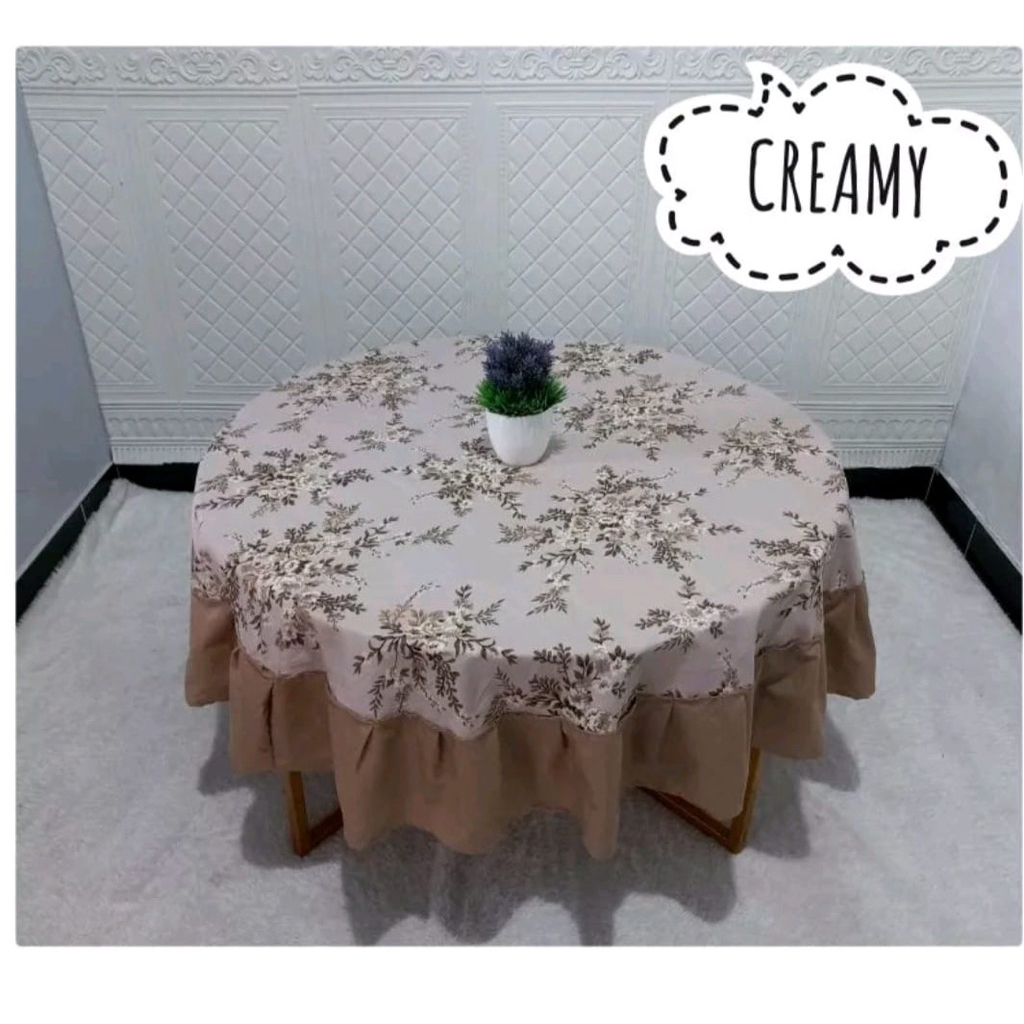 TAPLAK MEJA BUNDAR KAIN