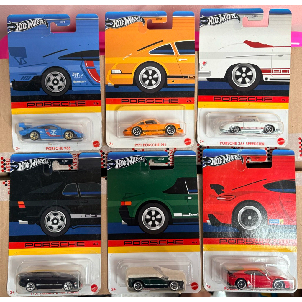 Hot Wheels Porsche 2024 Set Lengkap - Porsche 914-6 Chase - Porsche 718 Cayman GT4 Red - 1989 Porsch