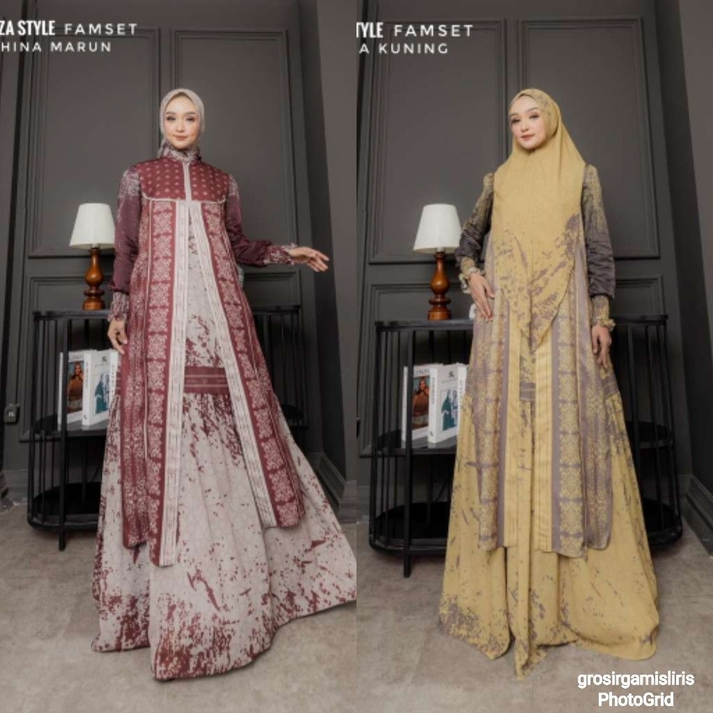 PROMO RAMADHAN ‼️Gamis Abaya Haliza Ghina  Set Family Haliza by Haliza Syar'i Haliza Style Abaya Hal