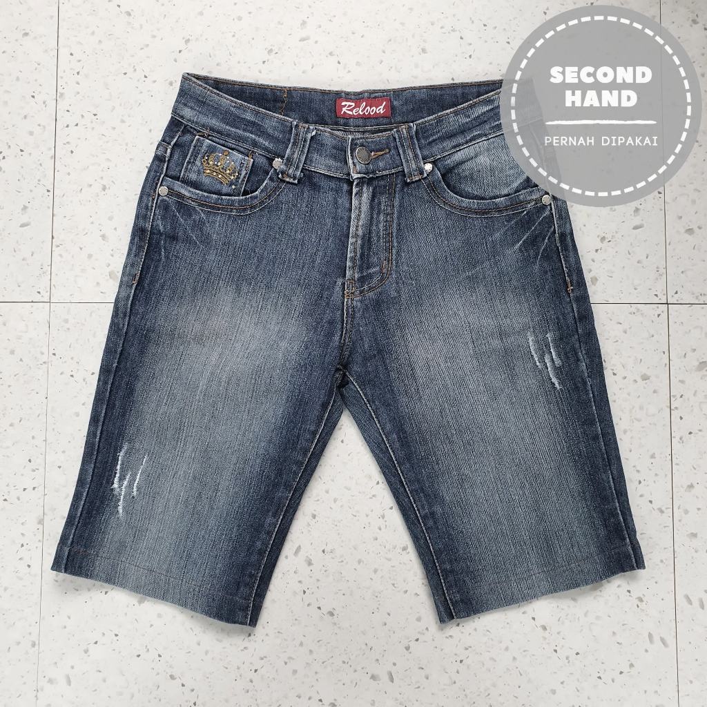 Celana Jeans Pendek Wanita Relood / Size 28 29 - Lingkar 75 cm / Second Hand