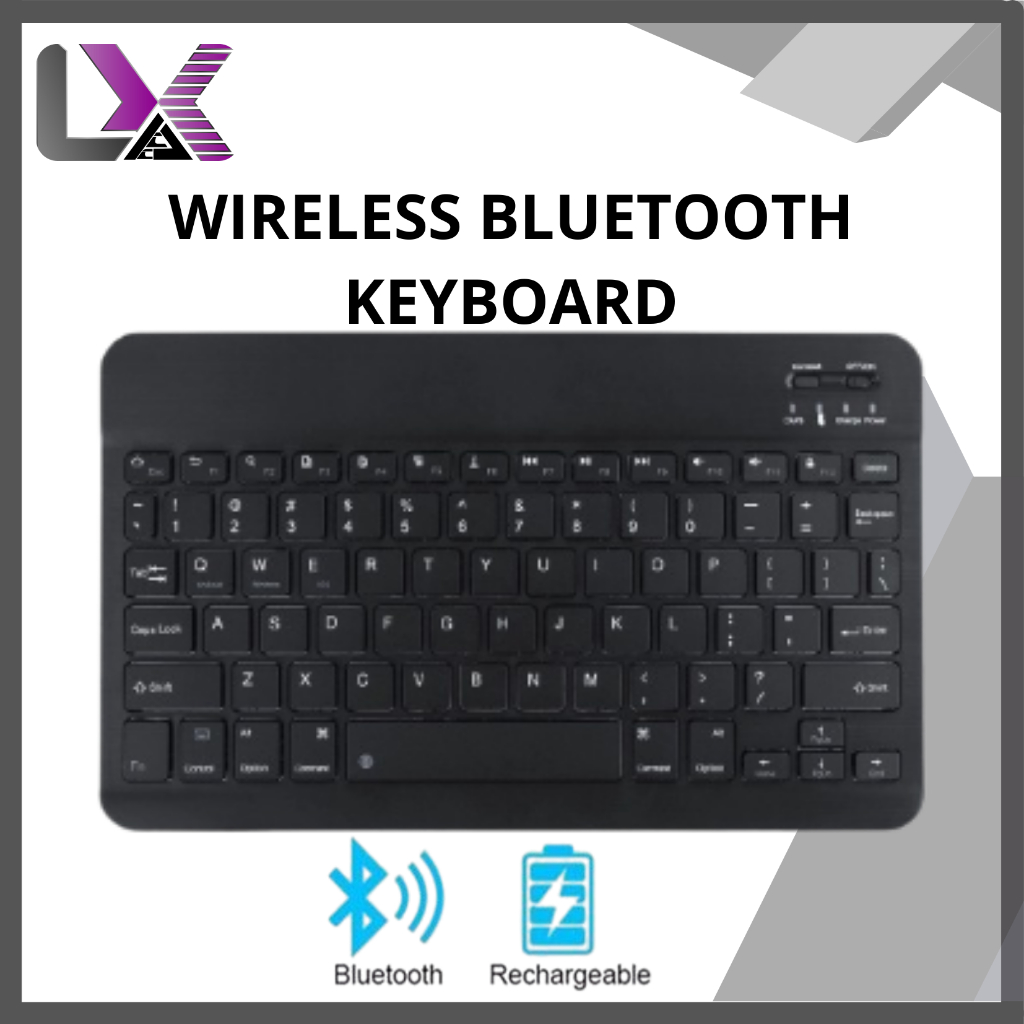 [TAFFWARE] KEYBOARD MINI WIRELESS BLUETOOTH KEYBOARD UNIVERSAL HP TAB IPAD LAPTOP KOMPUTER RECHARGEA