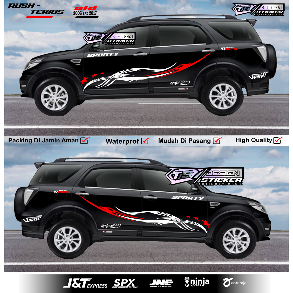 Stiker Mobil Terios Rush Stiker Striping WRC Stiker mobil Terios Rush Terlaris TS