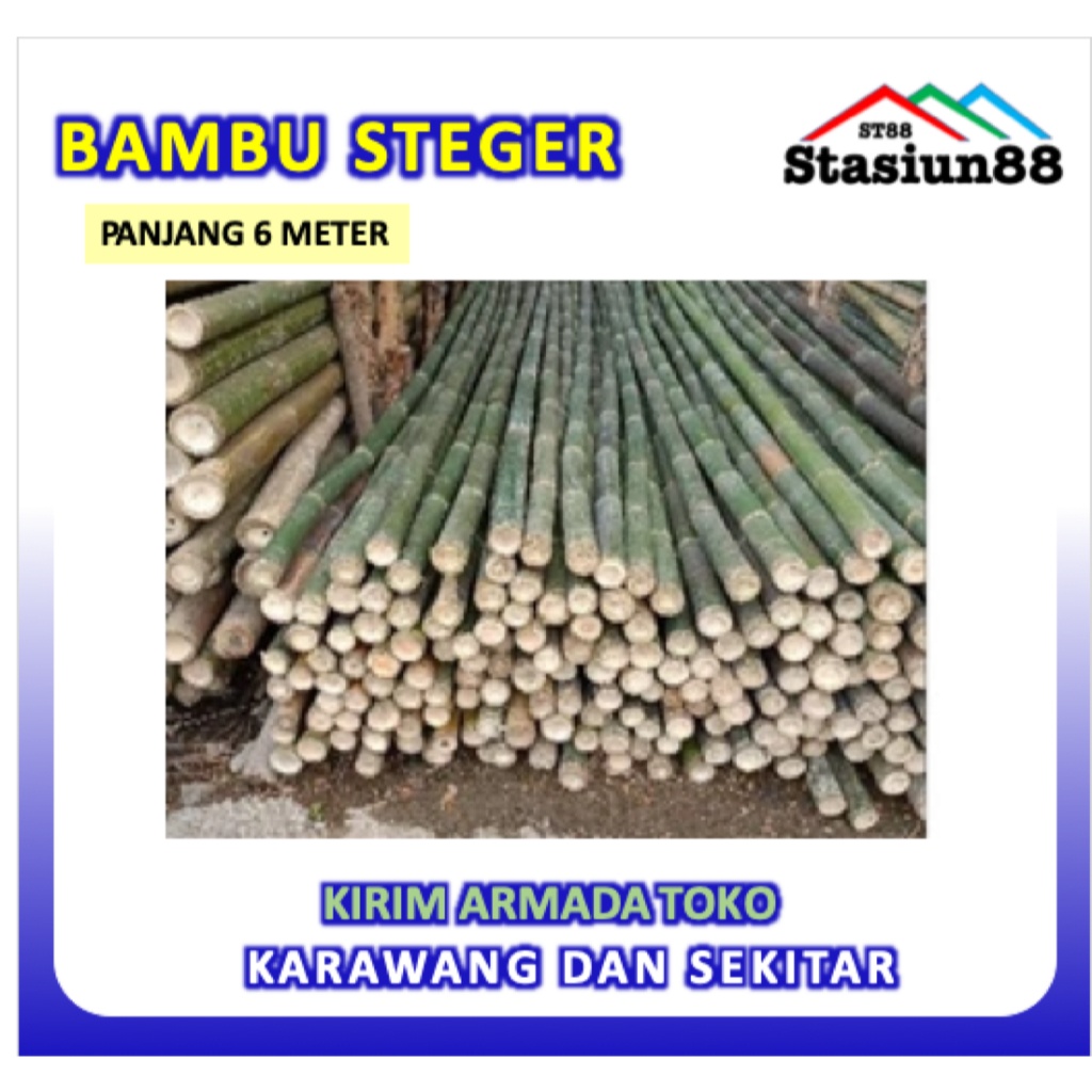 Bambu steger bangunan panjang 6 meter