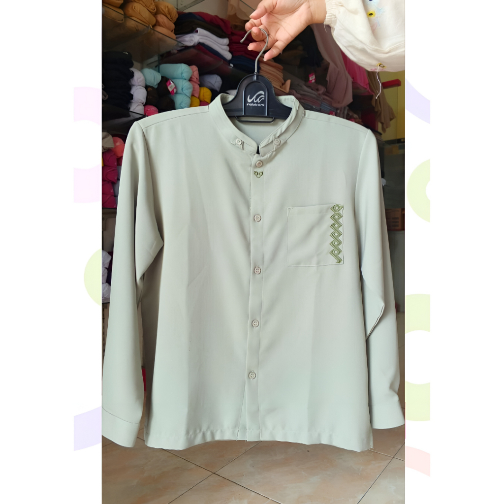 Rabbani Baju Koko Anak - Kemko Anak Senjaya Mst ORI Warna Hijau